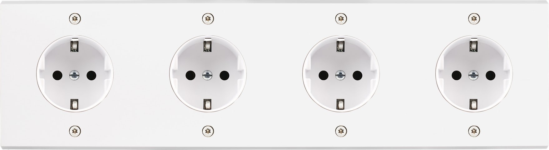 MODELEC - Façade Confidence Laiton Blanc Quadruple Horizontale 4Xpck V