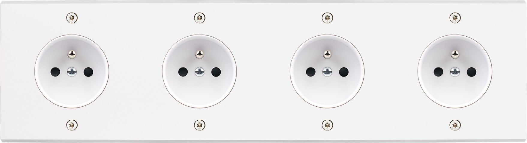 MODELEC - Façade Confidence Laiton Blanc Mat Quadruple Horizontale PC Pc PC Pc à Vis
