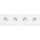 MODELEC - Façade Confidence Laiton Blanc Mat Quadruple Horizontale PC Pc PC Pc à Vis