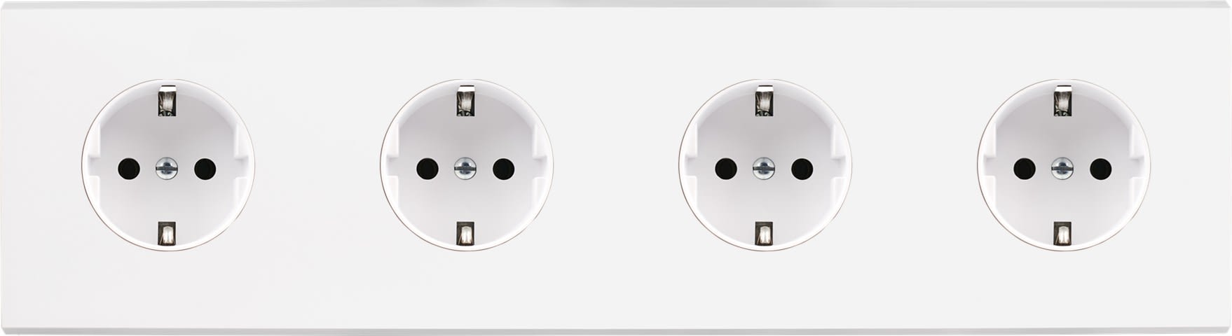 MODELEC - Façade Confidence Laiton Blanc Quadruple Horizontale 4Xpck Magnetique