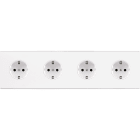 MODELEC - Façade Confidence Laiton Blanc Quadruple Horizontale 4Xpck Magnetique