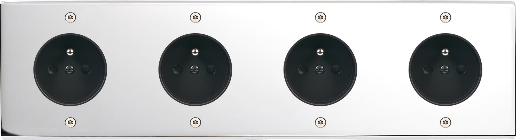 MODELEC - Façade Confidence Laiton Chrome Quadruple Horizontale PC Pc PC Pc à Vis
