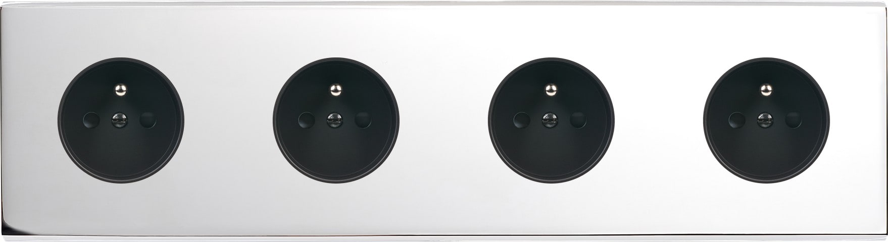 MODELEC - Façade Confidence Laiton Chrome Quadruple Horizontale PC Pc PC Pc