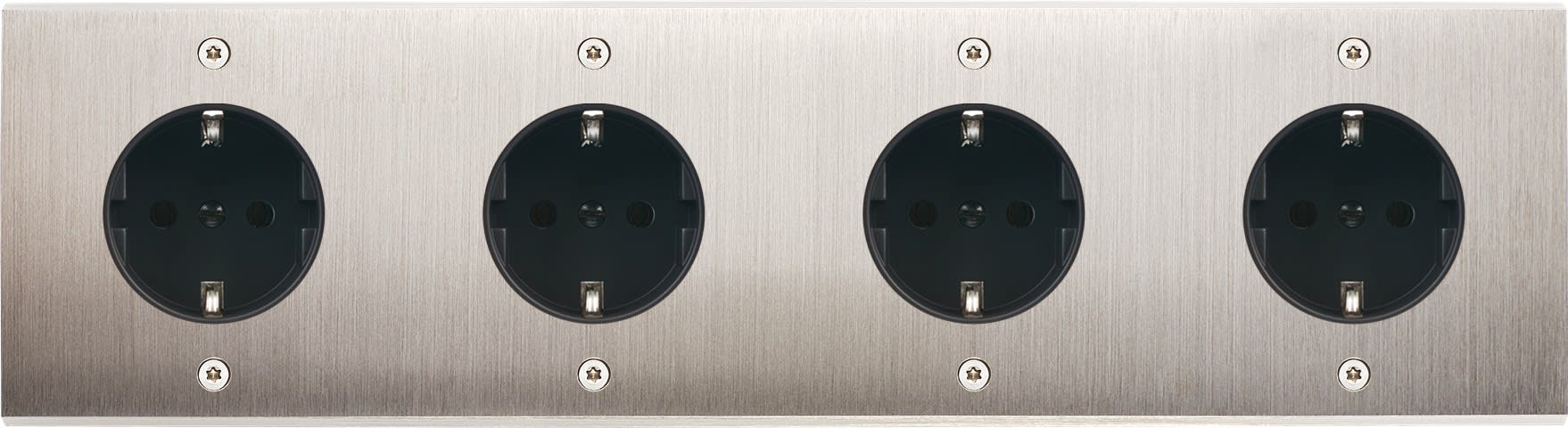 MODELEC - Façade Confidence Laiton Nickel Satine Quadruple Horizontale PCK Pck PCK Pck Vis