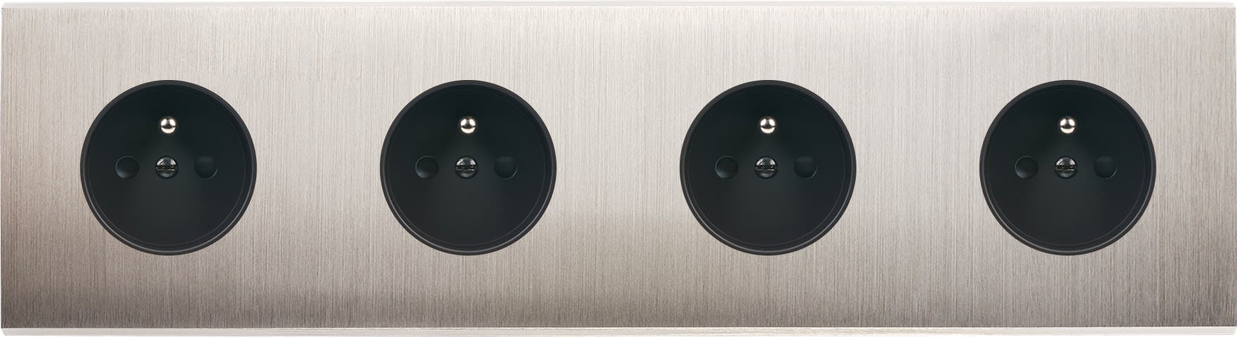 MODELEC - Façade Confidence Laiton Nickel Satine Quadruple Horizontale PC Pc PC Pc