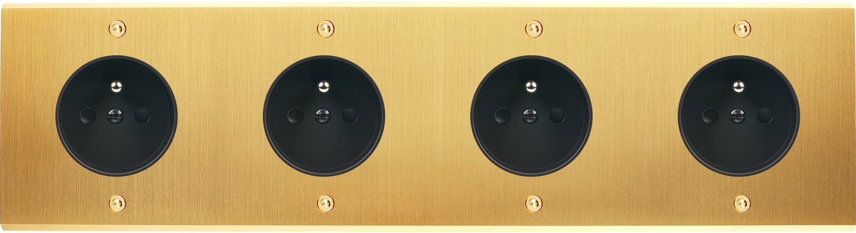 MODELEC - Façade Confidence Laiton Satine Quadruple Horizontale PC Pc PC Pc Vis
