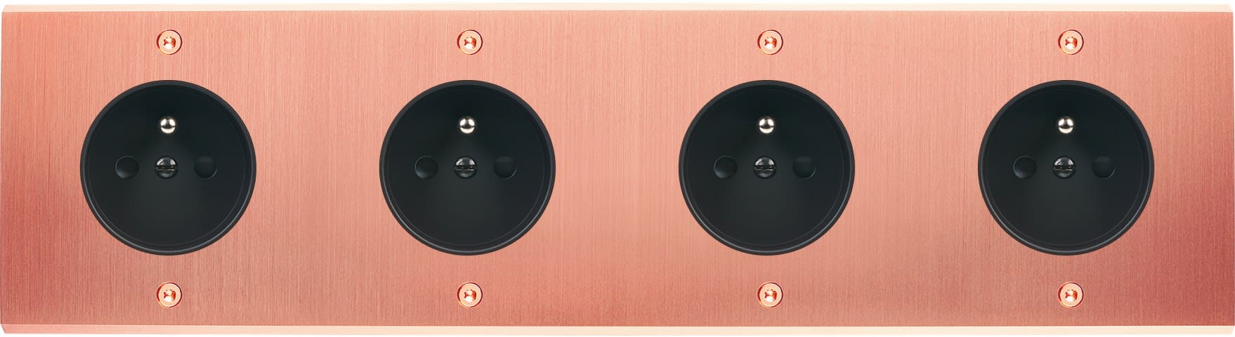 MODELEC - Façade Confidence Laiton Cuivre Satine Quadruple Horizontale PC Pc PC Pc Vis