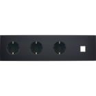 MODELEC - Façade Confidence Laiton Noir Mat Quadruple Horizontale 3Xpck M1