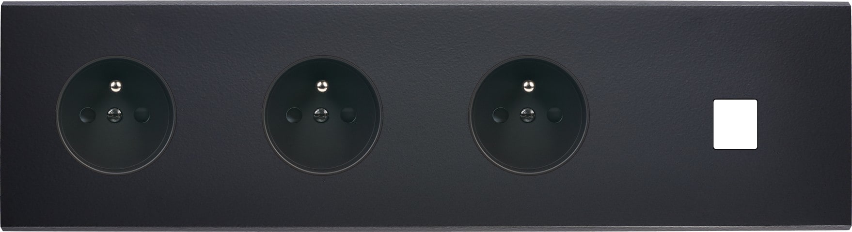 MODELEC - Façade Confidence Laiton Noir Quadruple Horizontale PC Pc PC M1