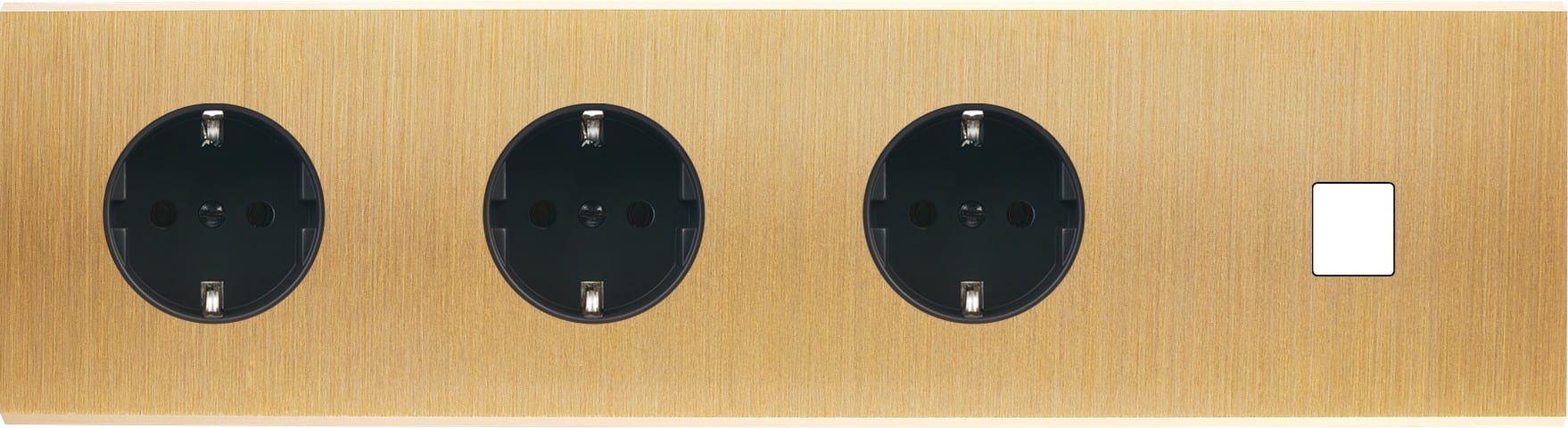 MODELEC - Façade Confidence Laiton Brosse Quadruple Horizontale 3Xpck M1