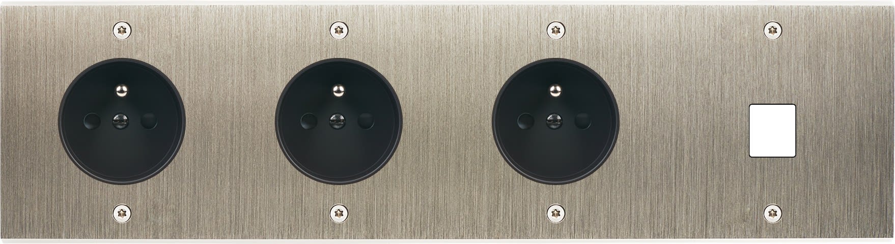 MODELEC - Façade Confidence Laiton Acier Brosse Quadruple Horizontale PC Pc PC M1 Vis