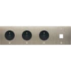 MODELEC - Façade Confidence Laiton Acier Brosse Quadruple Horizontale PC Pc PC M1 Vis