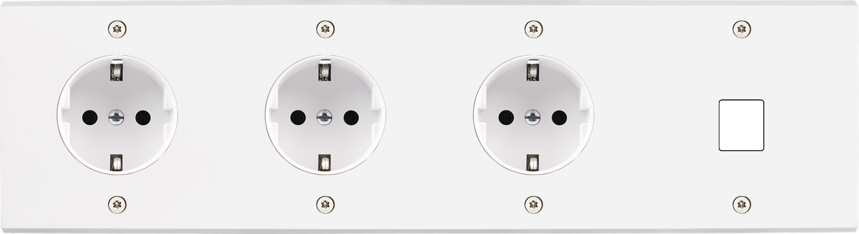 MODELEC - Façade Confidence Laiton Blanc Quadruple Horizontale 3Xpck M1 V
