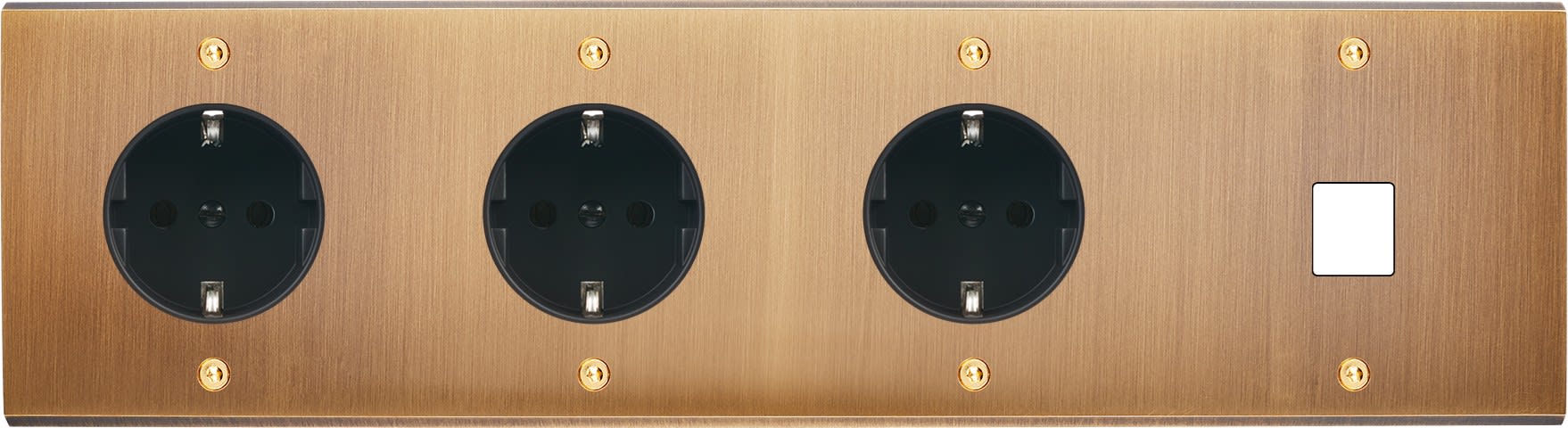 MODELEC - Façade Confidence Laiton Bronze Quadruple Horizontale 3Xpckm1 V