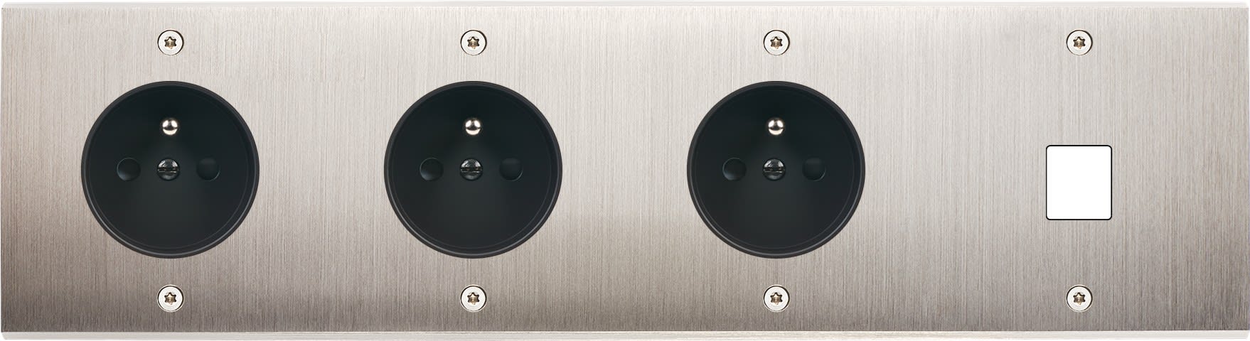 MODELEC - Façade Confidence Laiton Nickel Satine Quadruple Horizontale PC Pc PC M1 Vis