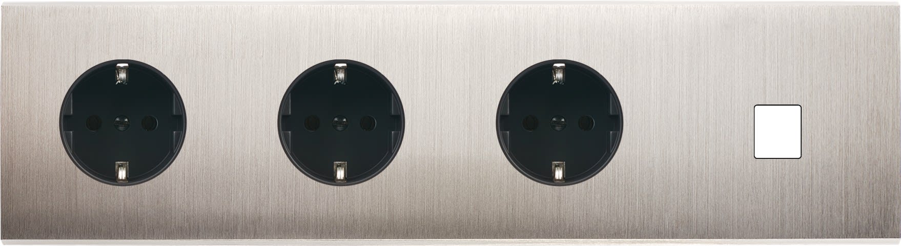 MODELEC - Façade Confidence Laiton Nickel Satine Quadruple Horizontale 3Xpck M1