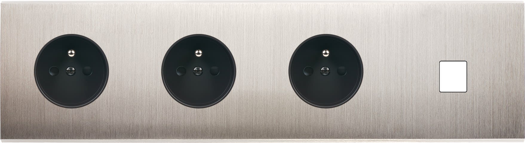 MODELEC - Façade Confidence Laiton Nickel Satine Quadruple Horizontale PC Pc PC M1