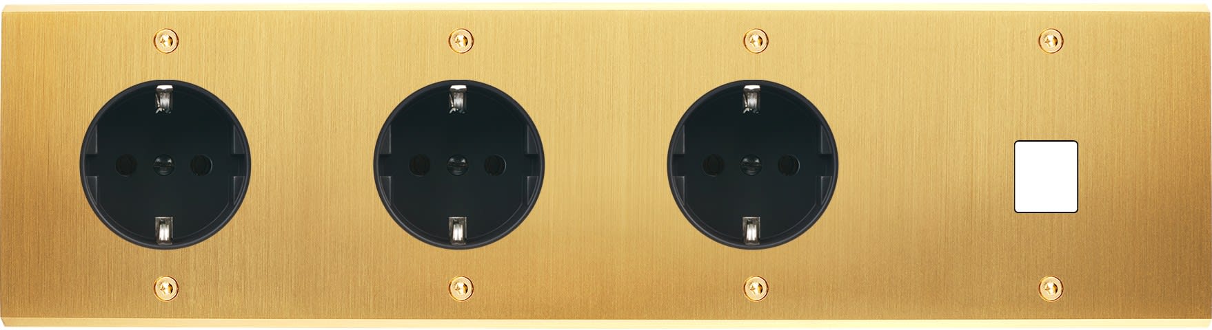 MODELEC - Façade Confidence Laiton Satine Quadruple Horizontale 3Xpck M1 Vis