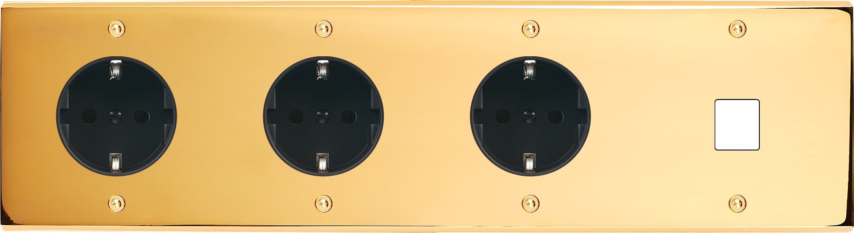 MODELEC - Façade Confidence Laiton Or Miroir Quadruple Horizontale 3Xpck M1 Vis