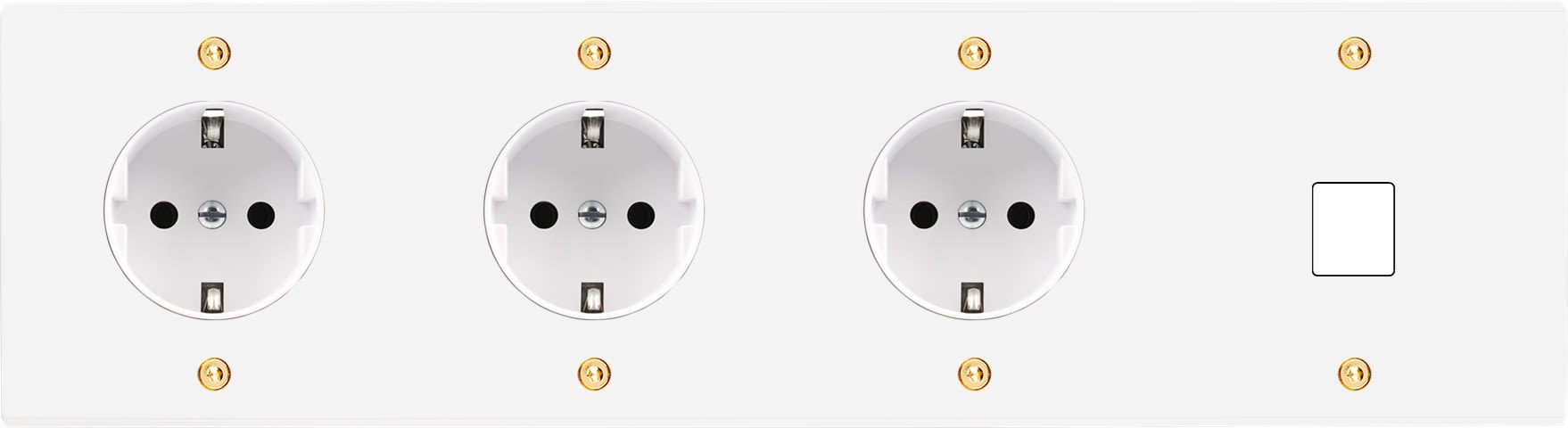MODELEC - Façade Confidence Laiton Blanc Email Quadruple Horizontale 3Xpck M1 V