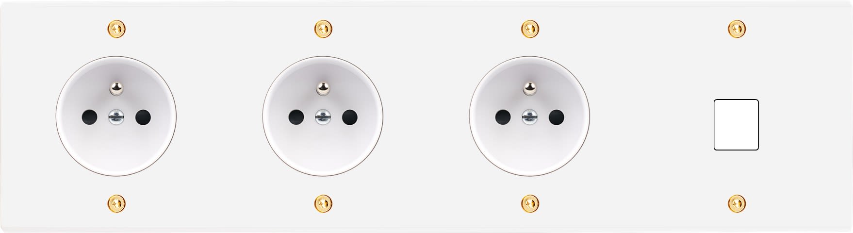 MODELEC - Façade Confidence Laiton Blanc Mat Em Quadruple Horizontale PC Pc PC M1 Vis