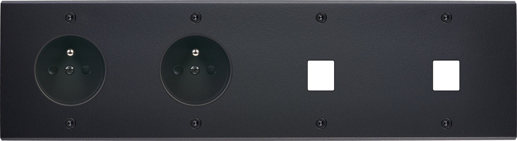 MODELEC - Façade Confidence Laiton Noir Mat Quadruple Horizontale PC Pc M1 M1 Vis