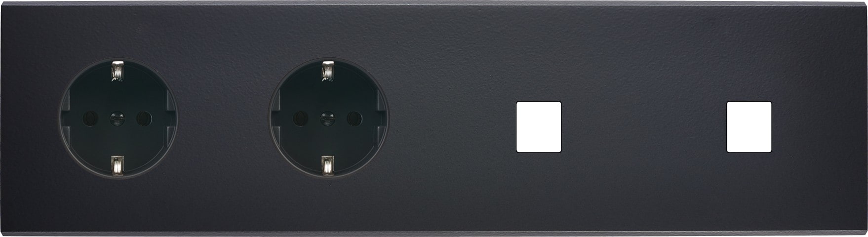 MODELEC - Façade Confidence Laiton Noir Mat Quadruple Horizontale PCK Pck M1 M1 Magnetique