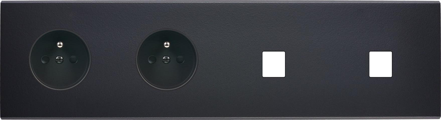 MODELEC - Façade Confidence Laiton Noir Quadruple Horizontale PC Pc M1 M1