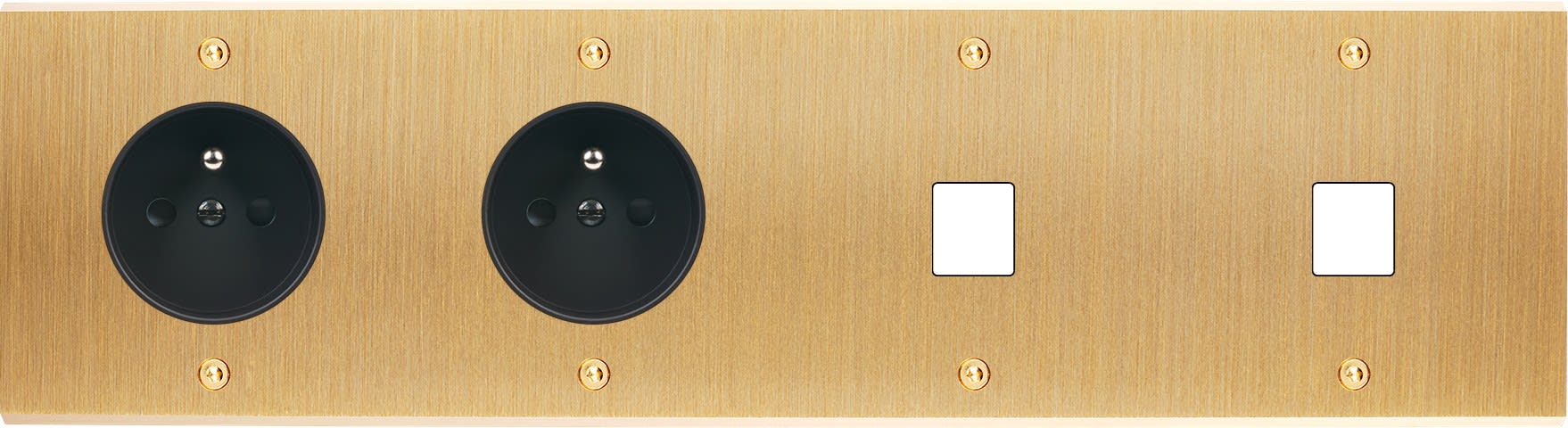 MODELEC - Façade Confidence Laiton Brosse Quadruple Horizontale PC Pc M1 M1 Vis