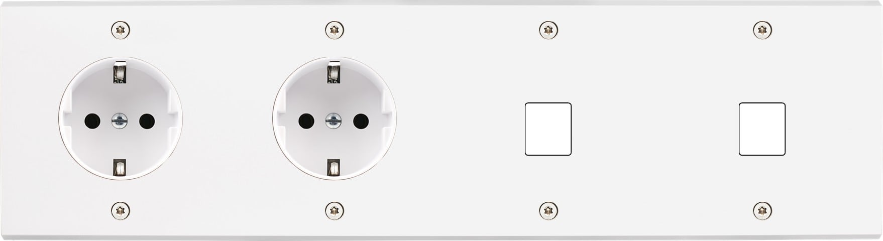 MODELEC - Façade Confidence Laiton Blanc Quadruple Horizontale PCK Pck M1 M1 à Vis