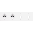 MODELEC - Façade Confidence Laiton Blanc Mat Quadruple Horizontale PC Pc M1 M1 à Vis