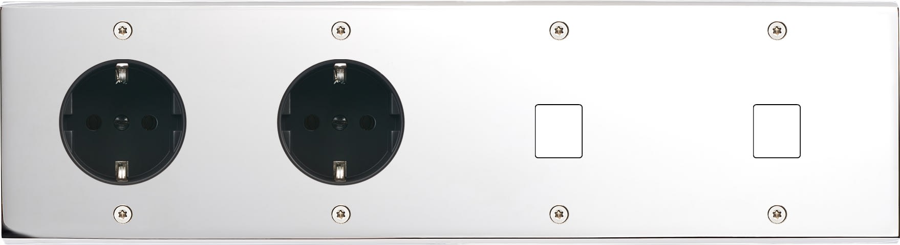 MODELEC - Façade Confidence Laiton Chrome Miroir Quadruple Horizontale PCK Pck M1 M1 à Vis