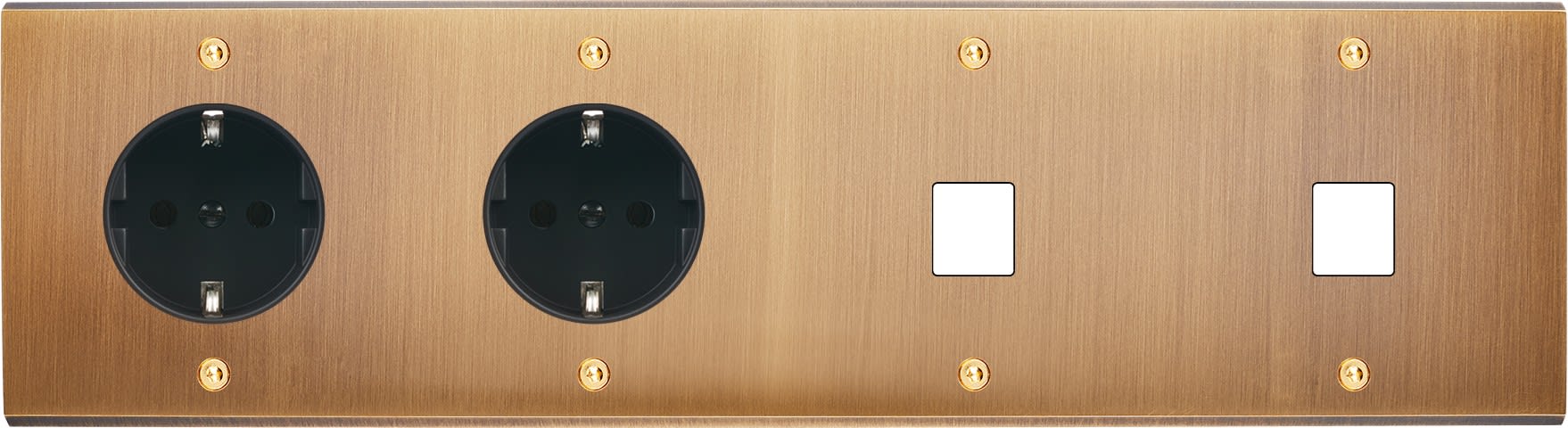 MODELEC - Façade Confidence Laiton Vieux Bronze Quadruple Horizontale PCK Pck M1 M1 à Vis