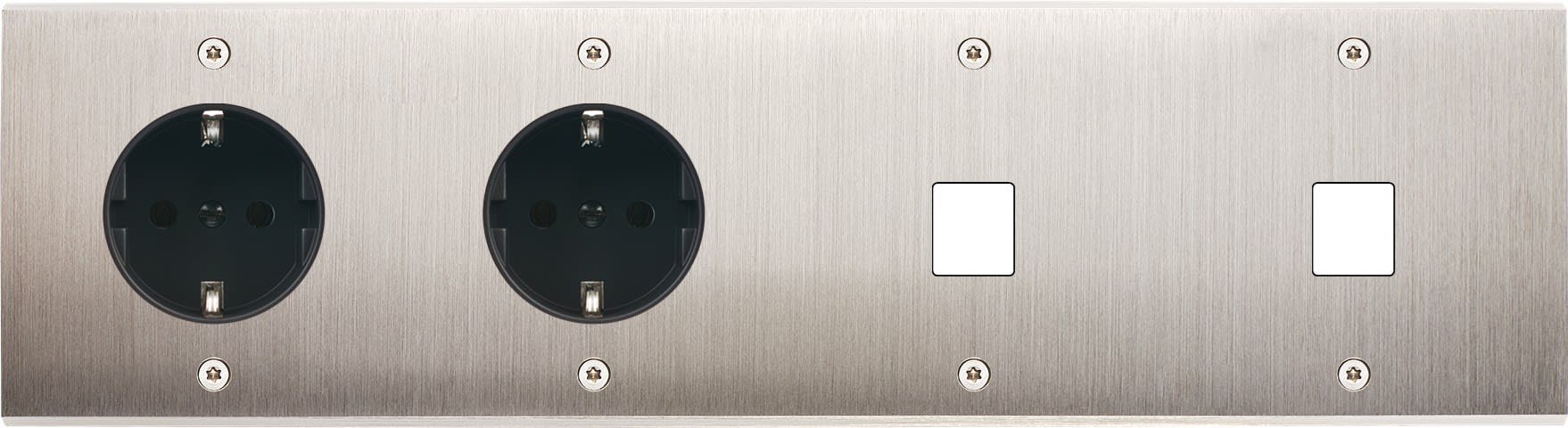 MODELEC - Façade Confidence Laiton Nickel Satine Quadruple Horizontale PCK Pck M1 M1 à Vis