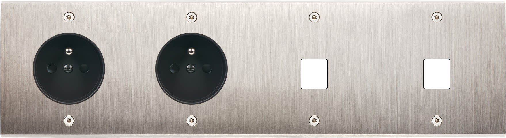 MODELEC - Façade Confidence Laiton Nickel Satine Quadruple Horizontale PC Pc M1 M1 Vis