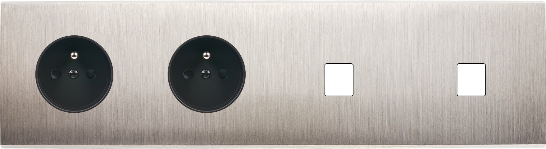 MODELEC - Façade Confidence Laiton Nickel Satine Quadruple Horizontale PC Pc M1 M1