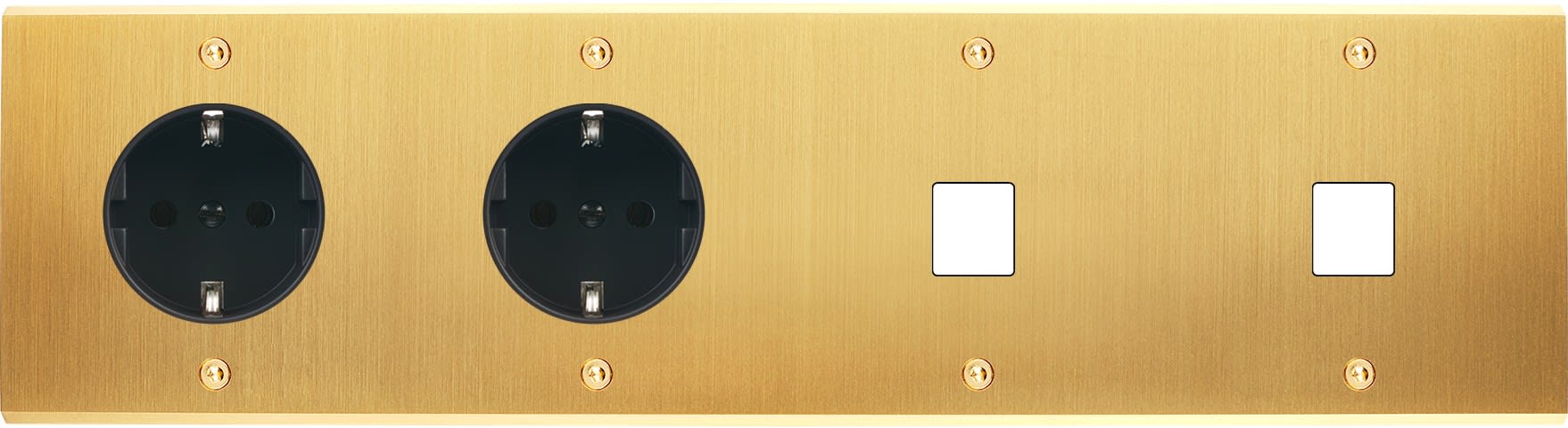 MODELEC - Façade Confidence Laiton Satine Quadruple Horizontale PCK Pck M1 M1 à Vis