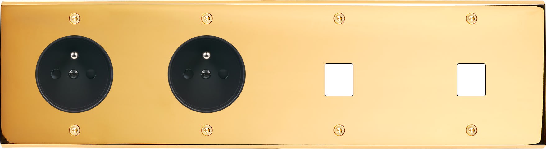 MODELEC - Façade Confidence Laiton Or Miroir Quadruple Horizontale PC Pc M1 M1 Vis