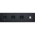 MODELEC - Façade Confidence Laiton Noir Mat Quadruple Horizontale 3Xpck U1 Vis