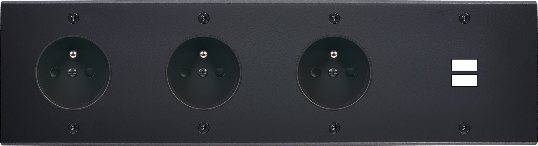 MODELEC - Façade Confidence Laiton Noir Mat Quadruple Horizontale PC Pc PC U1 Vis