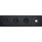 MODELEC - Façade Confidence Laiton Noir Mat Quadruple Horizontale PC Pc PC U1 Vis