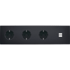 MODELEC - Façade Confidence Laiton Noir Mat Quadruple Horizontale 3Xpck U1