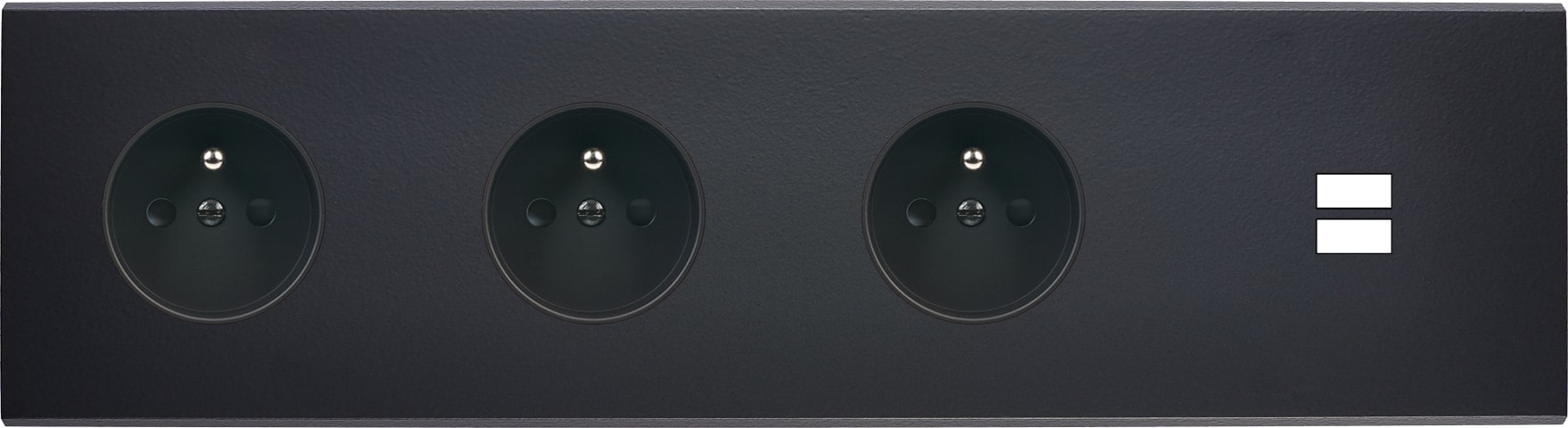 MODELEC - Façade Confidence Laiton Noir Mat Quadruple Horizontale PC Pc PC U1