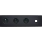 MODELEC - Façade Confidence Laiton Noir Mat Quadruple Horizontale PC Pc PC U1
