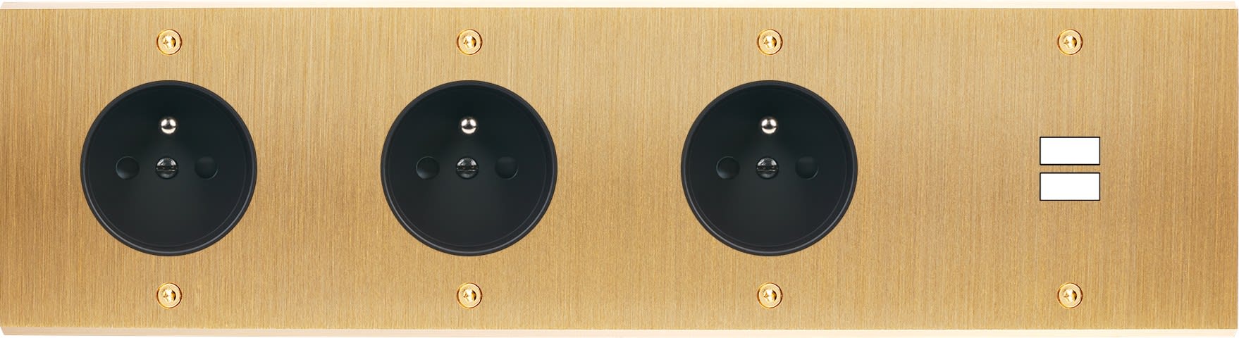 MODELEC - Façade Confidence Laiton Brosse Quadruple Horizontale PC Pc PC U1 Vis