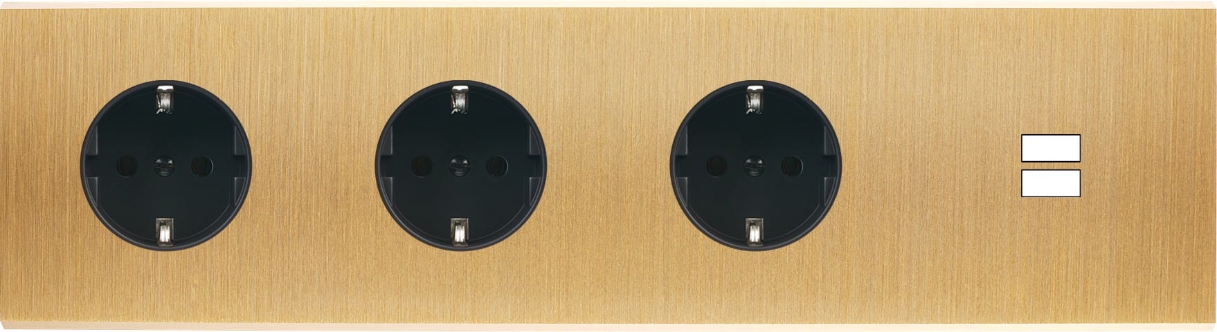 MODELEC - Façade Confidence Laiton Brosse Quadruple Horizontale 3Xpck U1