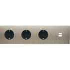 MODELEC - Façade Confidence Laiton Acier Brosse Quadruple Horizontale 3Xpck U1