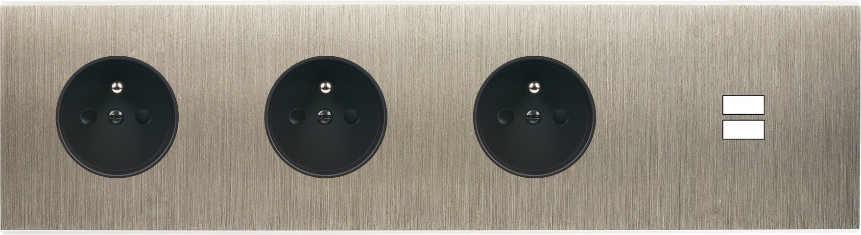 MODELEC - Façade Confidence Laiton Acier Brosse Quadruple Horizontale PC Pc PC U1