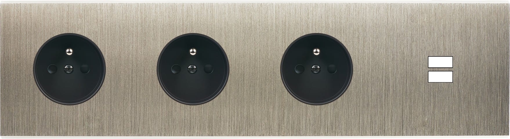 MODELEC - Façade Confidence Laiton Acier Brosse Quadruple Horizontale PC Pc PC U1