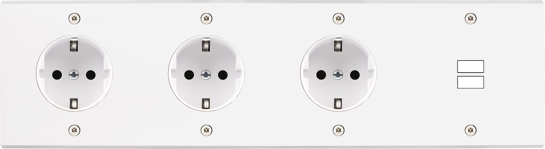 MODELEC - Façade Confidence Laiton Blanc Mat Quadruple Horizontale 3Xpck U1 Vis